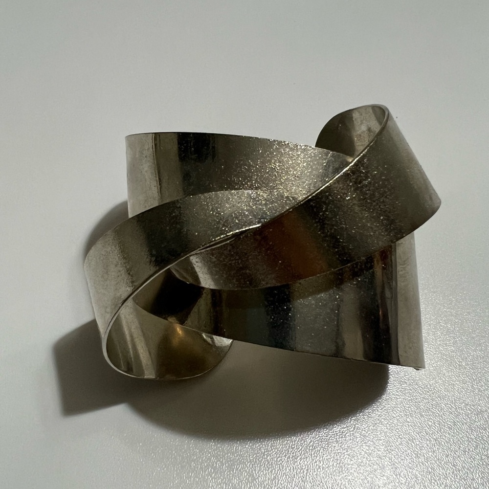Asymmetrical silver cuff